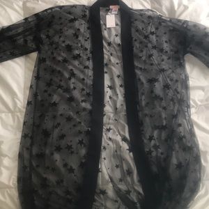 Sheer with stars kimono